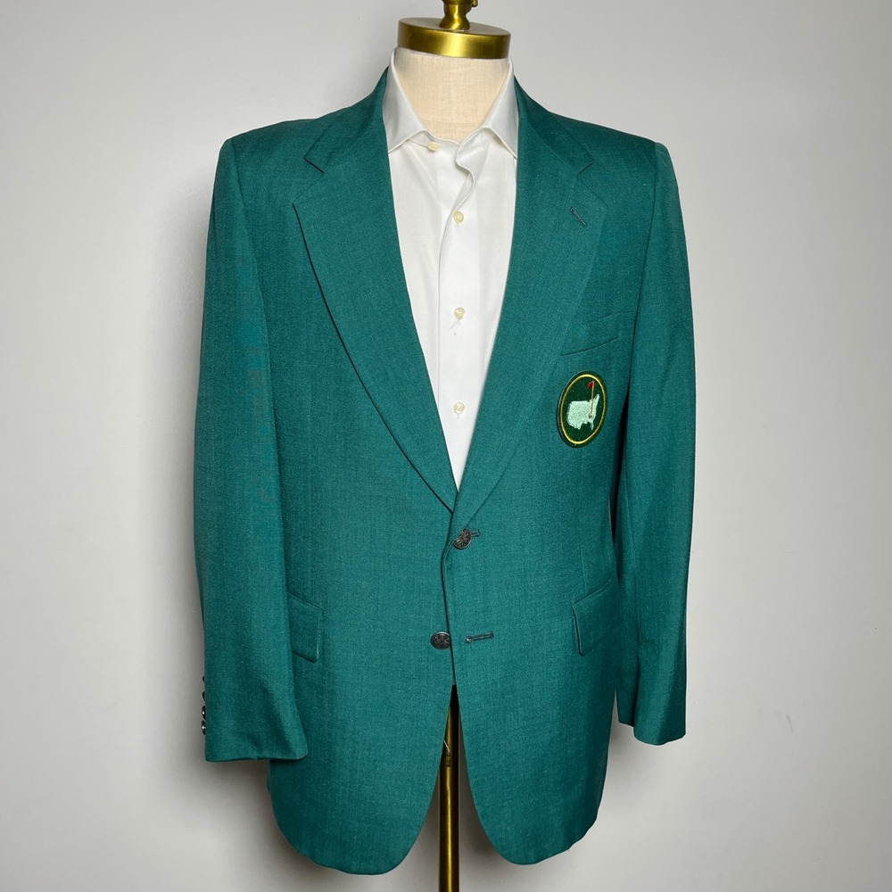 Kuppenheimer Blazer Mens 40L Green Solid Masters Style Golf Sport Coat
